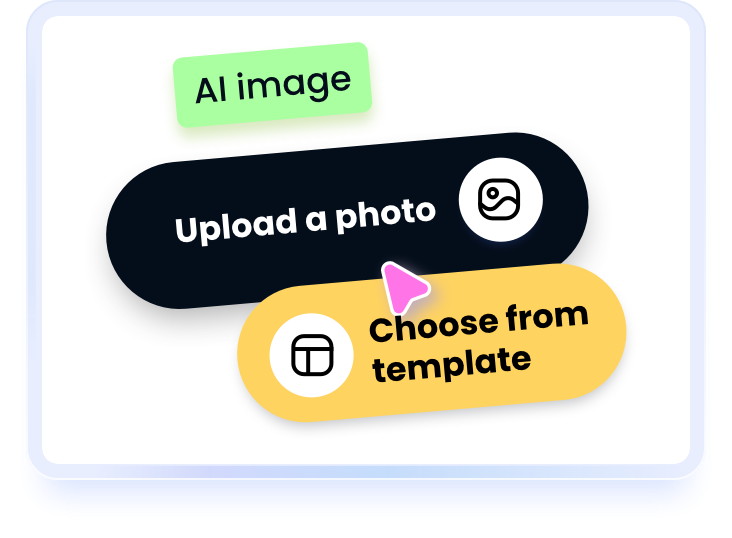 Upload your photo or choose 
a template