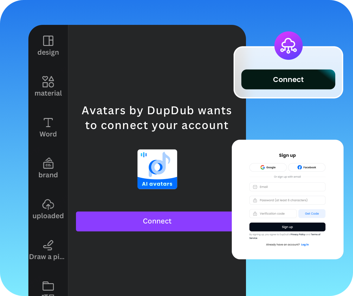 Register in DupDub canva